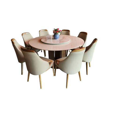 MT-856 ROUND MARBLE TABLE + REVOLVING TOP 80CM+MT-309# DINING CHAIR